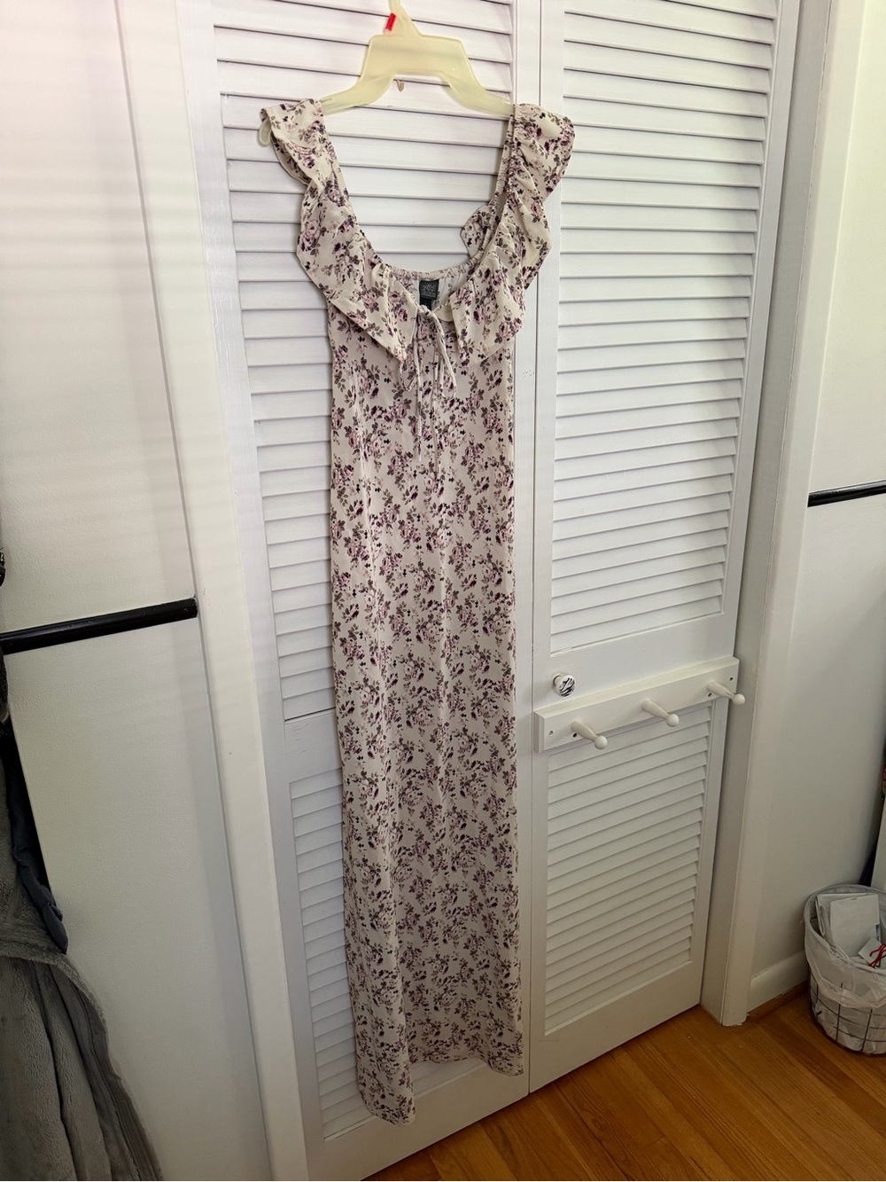 wild fable Cream Maxi Dress with Mauve Floral Print